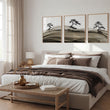Landscape Prints Japanese Ink Bonsai Trees on Rolling Hills | Set of 3