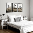 Landscape Prints Japanese Ink Bonsai Trees on Rolling Hills | Set of 3
