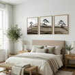 Landscape Prints Japanese Ink Bonsai Trees on Rolling Hills | Set of 3