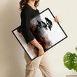 Landscape wall art Japanese Ink Bonsai Trees on Rolling Hills displayed on a wall in a styled room — view 11