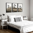Landscape wall art Japanese Ink Bonsai Trees on Rolling Hills displayed on a wall in a styled room — view 8