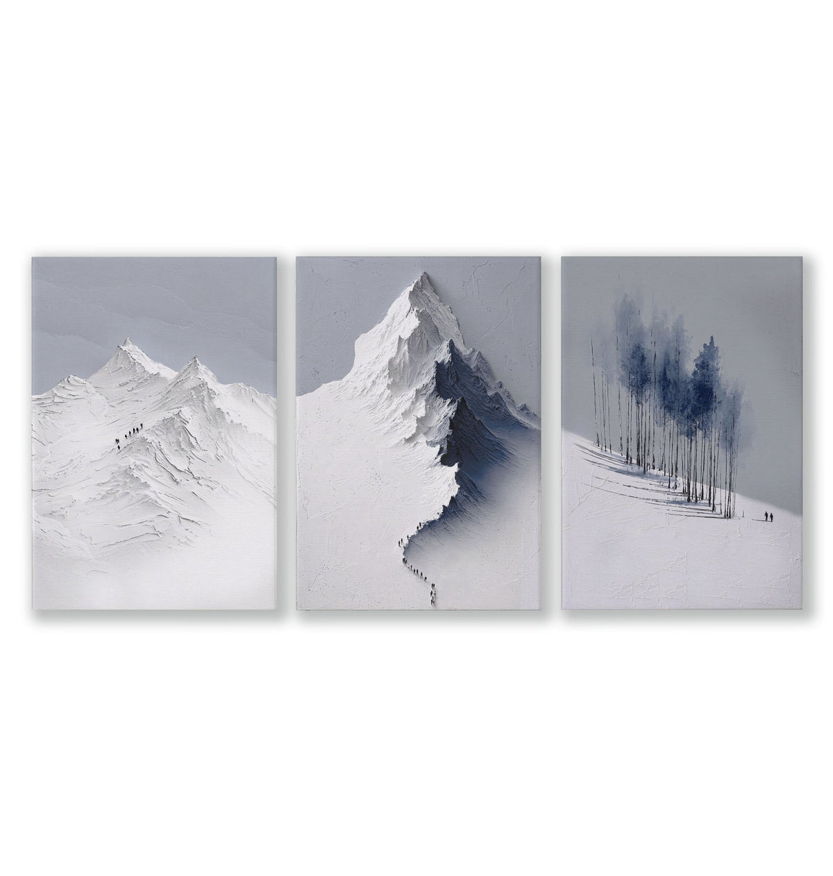 Landscape Wall Art Nordic Snow Mountains & Winter Forest wall art as a wrapped canvas
