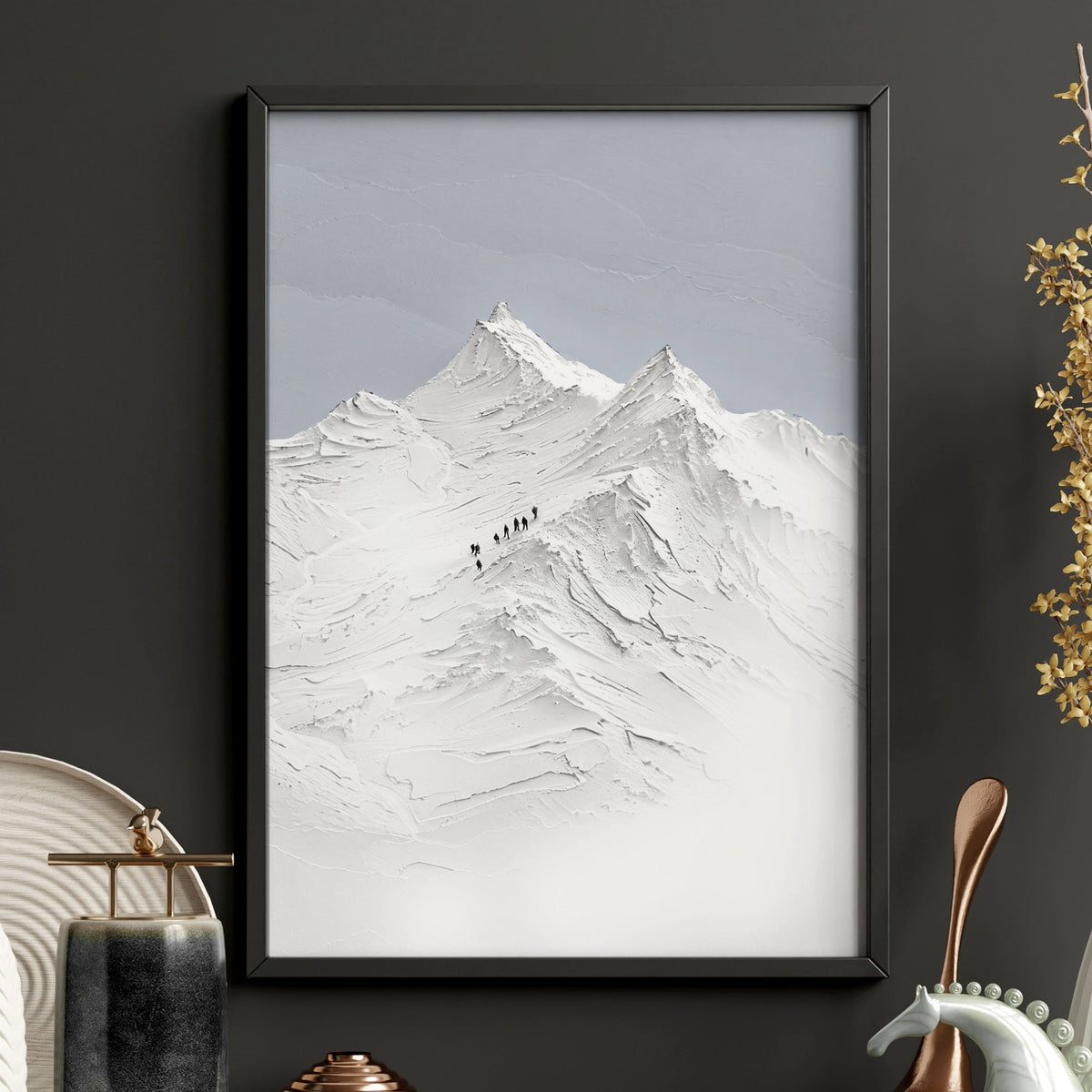Landscape Wall Art Nordic Snow Mountains & Winter Forest wall art — piece 1 of 3 in the set