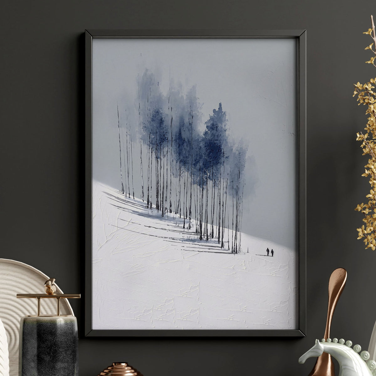Landscape Wall Art Nordic Snow Mountains & Winter Forest wall art — piece 3 of 3 in the set