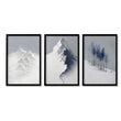Landscape Wall Art Nordic Snow Mountains & Winter Forest Prints | Set of 3