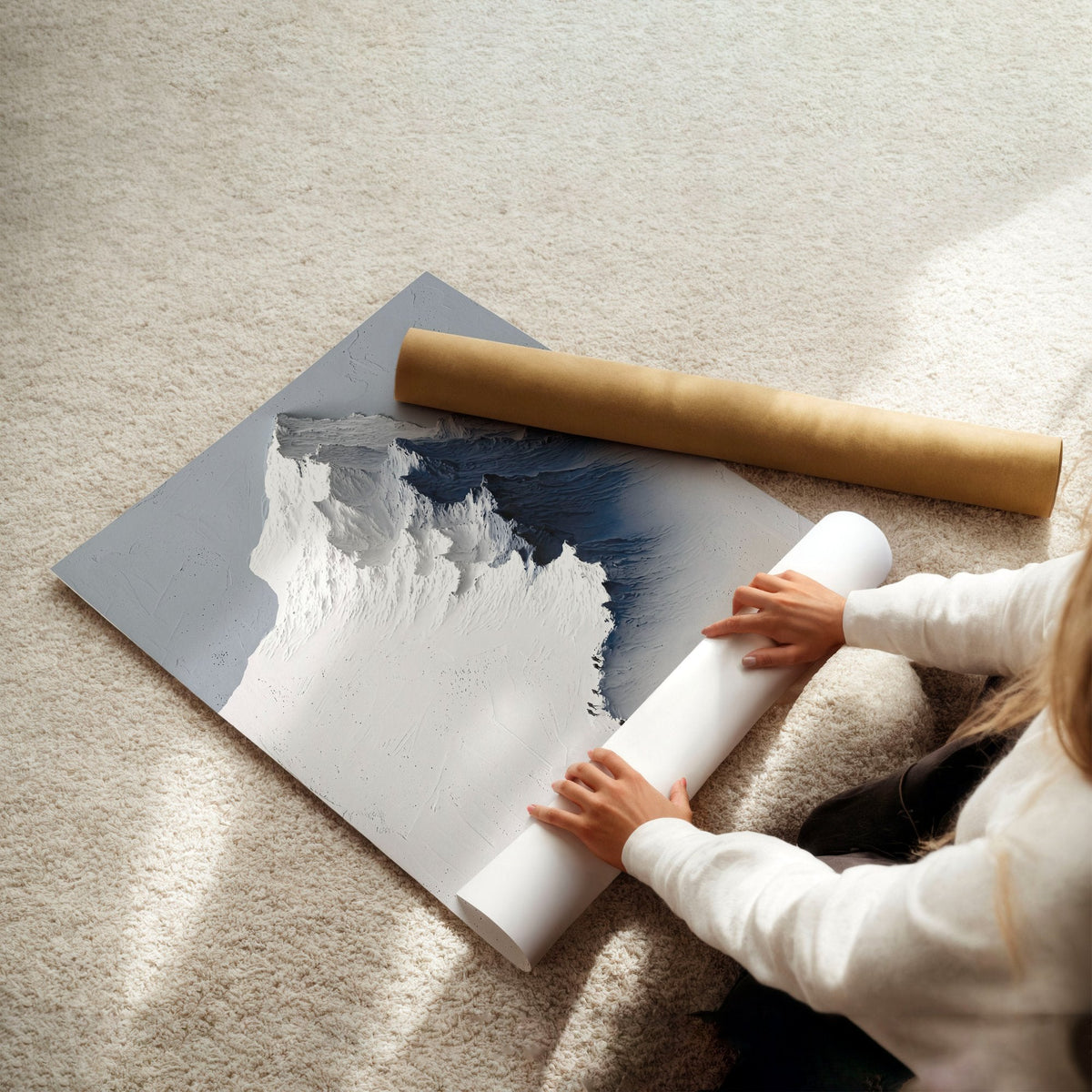 Landscape Wall Art Nordic Snow Mountains & Winter Forest Prints | Set of 3