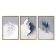 Landscape Wall Art Nordic Snow Mountains & Winter Forest wall art in an oak frame