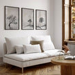 Large 3 Piece Wall Art for Living Room | Scandinavian Nordic Trees & Moon Landscape displayed on a wall in a styled room — view 16