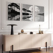 Large Art Living Room Japanese Moonrise Silhouette wall art displayed on a wall in a styled room — view 3