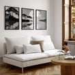 Large Art Living Room Japanese Moonrise Silhouette wall art displayed on a wall in a styled room — view 9