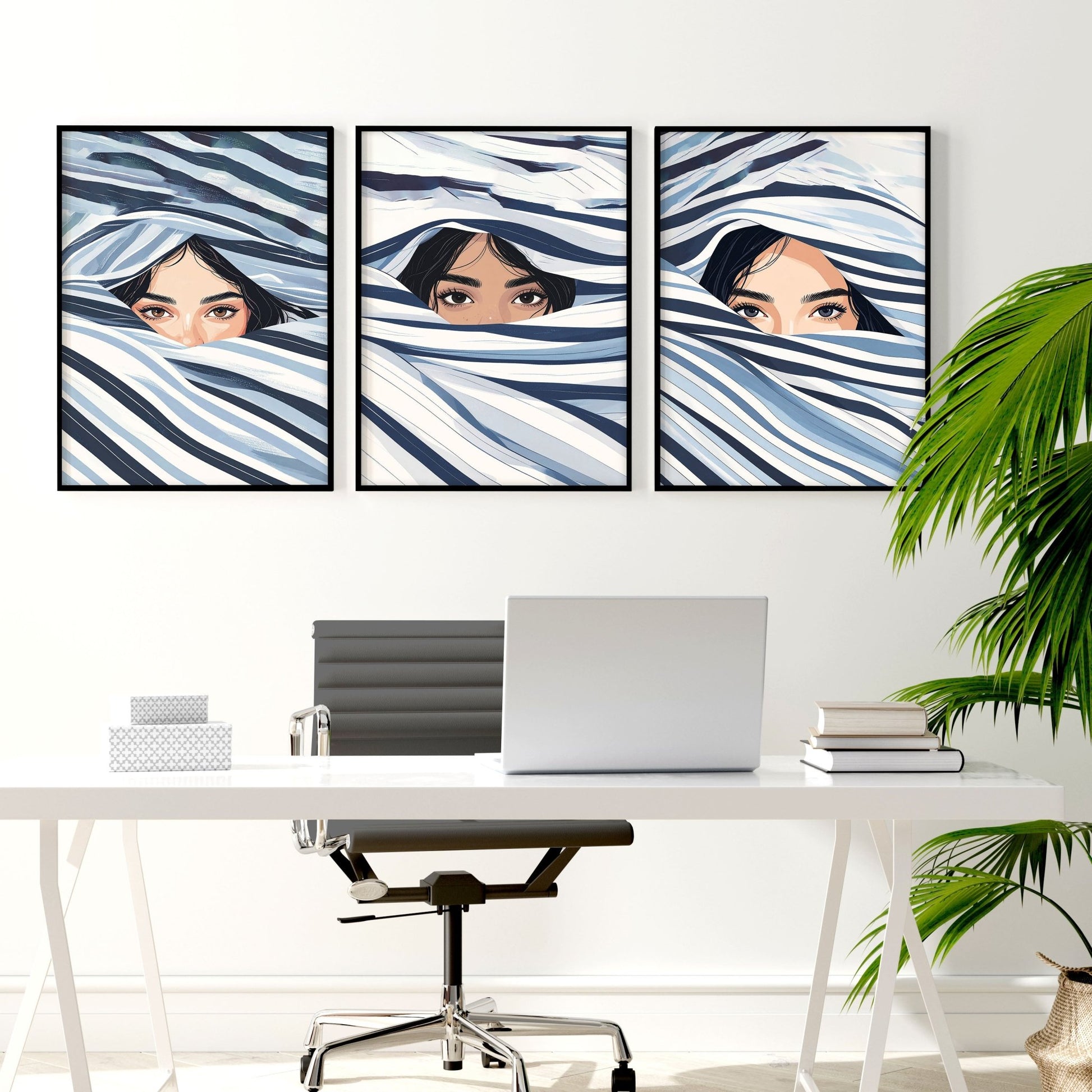 Large Art Prints | Set of 3 Boho Women Wall art Prints
