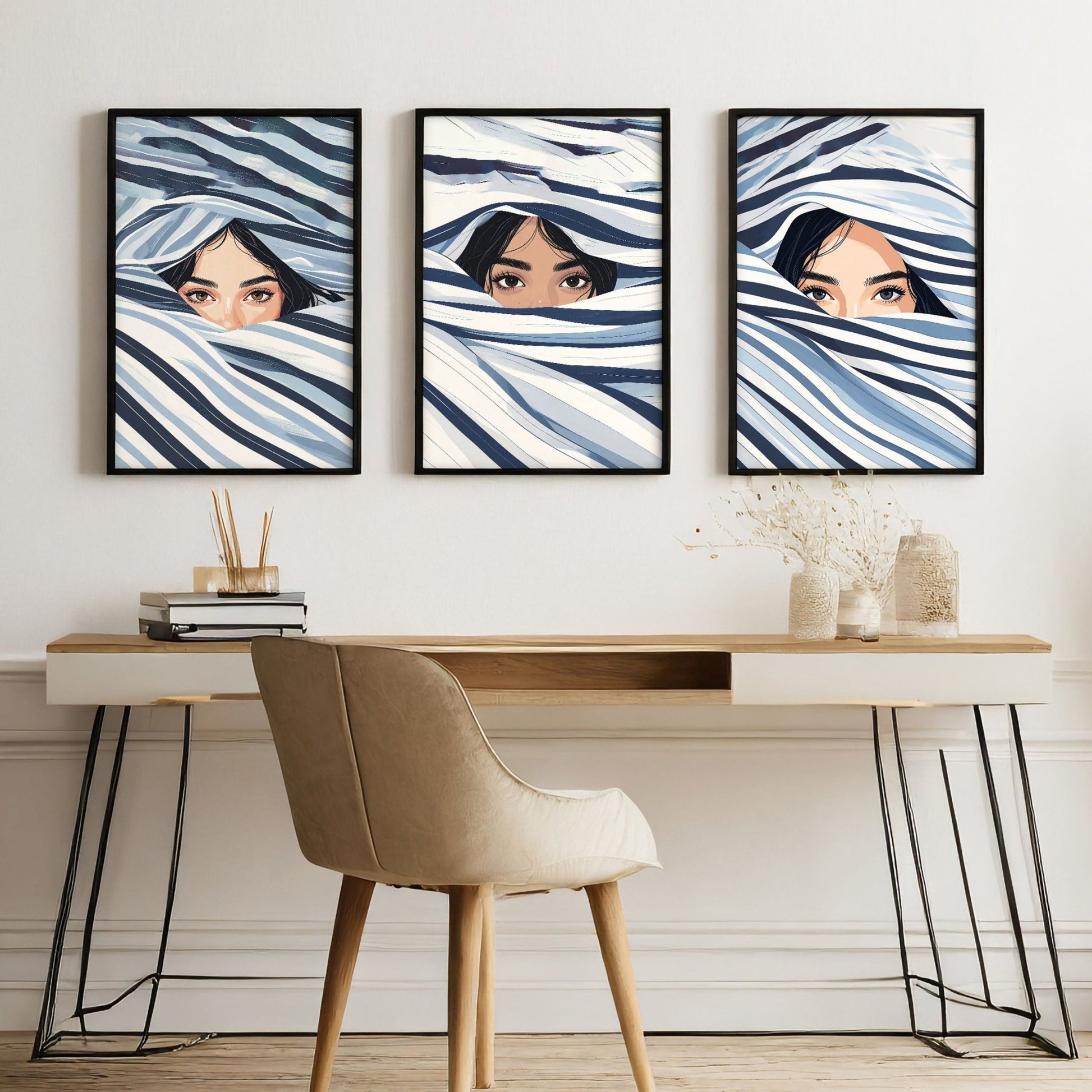 Large Art Prints | Set of 3 Boho Women Wall art Prints