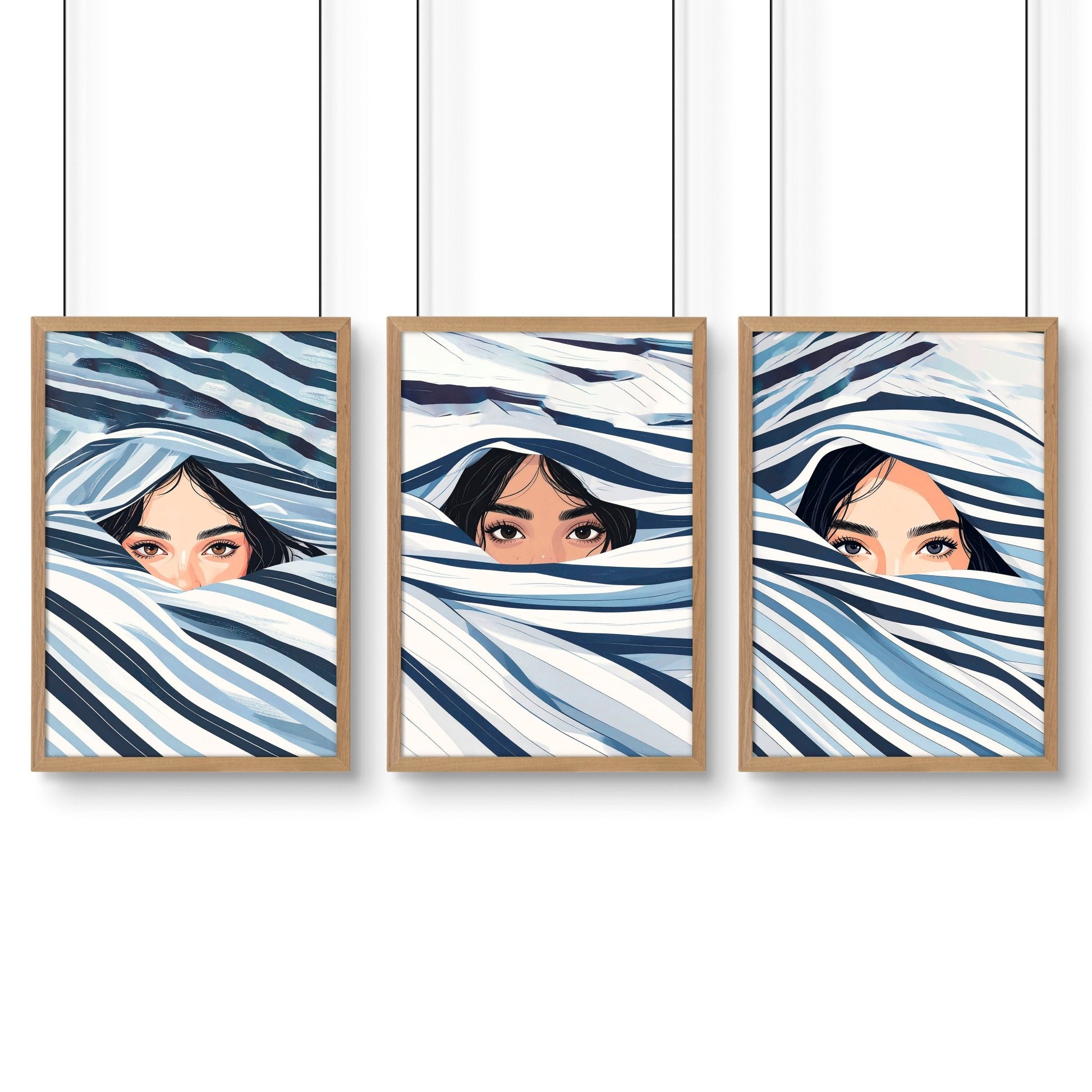 Large Art Prints | Set of 3 Boho Women Wall art Prints