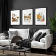 Large Artwork for Living Room Autumn Paris Watercolour | 