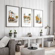Large Artwork for Living Room Autumn Paris Watercolour | 