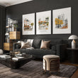 Large Artwork for Living Room Autumn Paris Watercolour | 