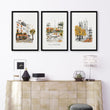 Large Artwork for Living Room Autumn Paris Watercolour | 