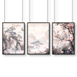 Large Artwork For Walls | Set of 3 Chinoiserie Wall art Prints