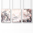 Large Artwork For Walls | Set of 3 Chinoiserie Wall art Prints