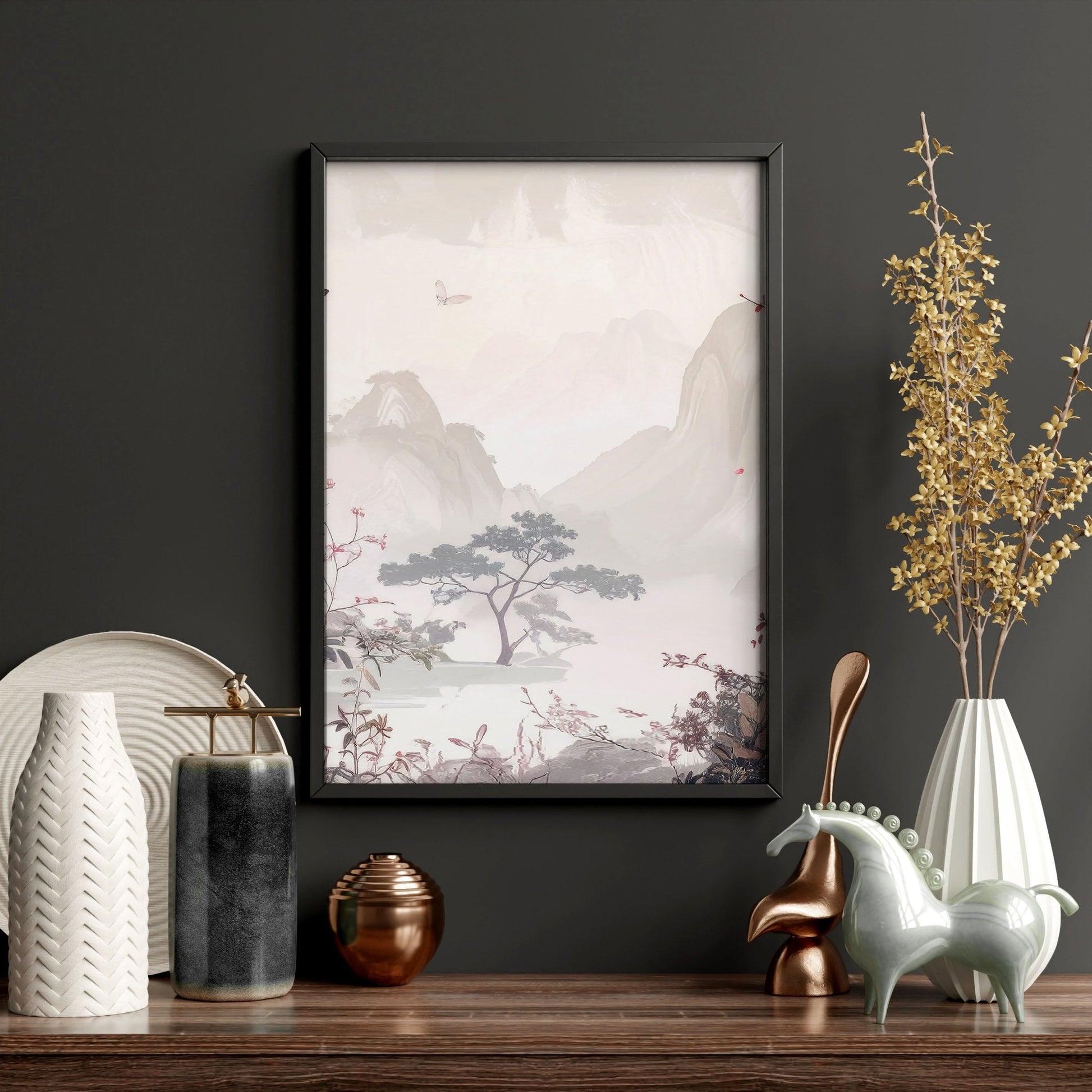 Large Artwork For Walls | Set of 3 Chinoiserie Wall art Prints