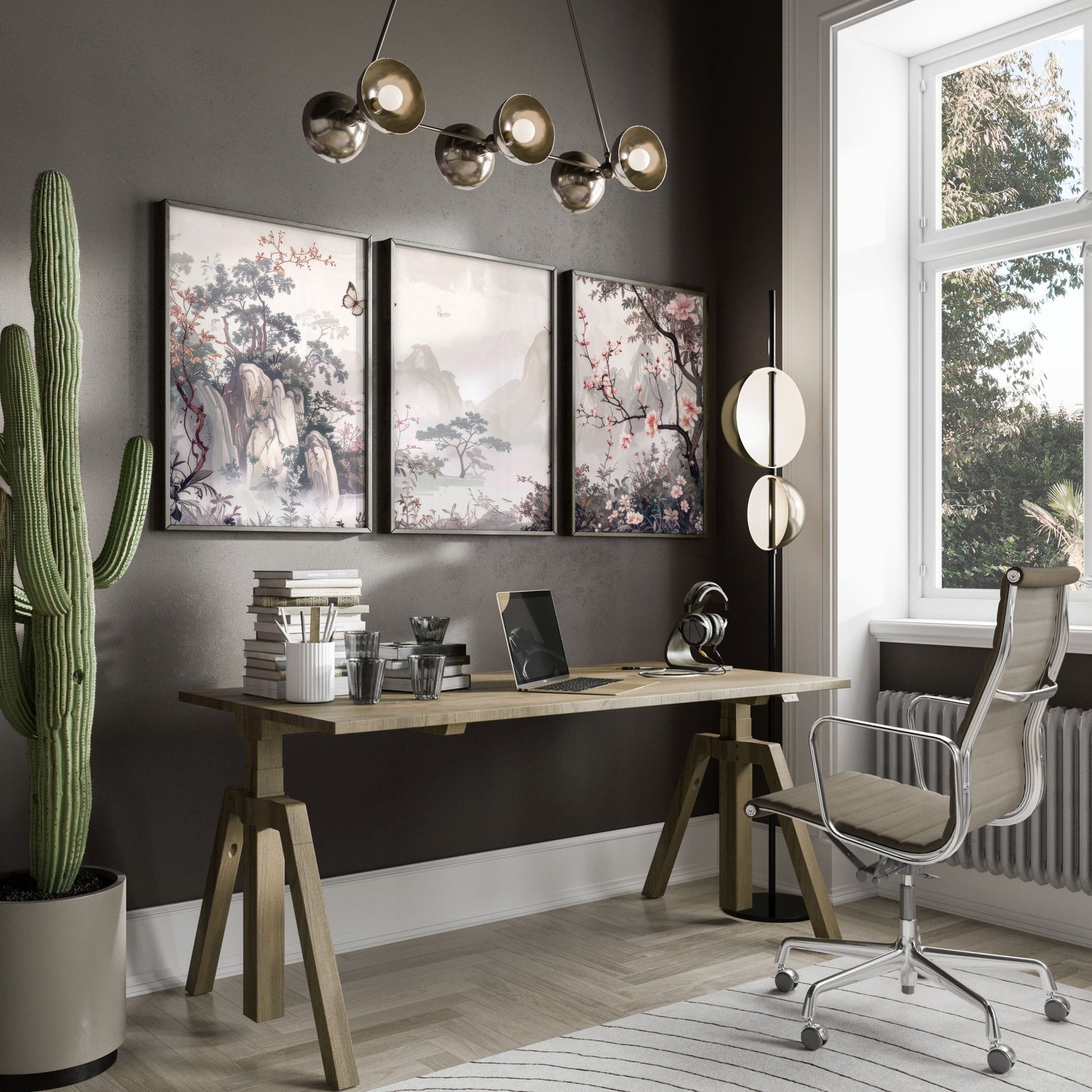 Large Artwork For Walls | Set of 3 Chinoiserie Wall art Prints