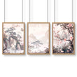 Large Artwork For Walls | Set of 3 Chinoiserie Wall art Prints