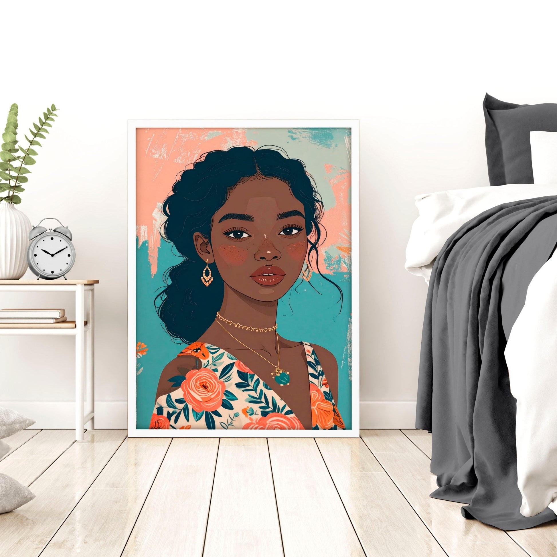 Large Bedroom Wall Art | Set of 3 Boho Women Wall art Prints