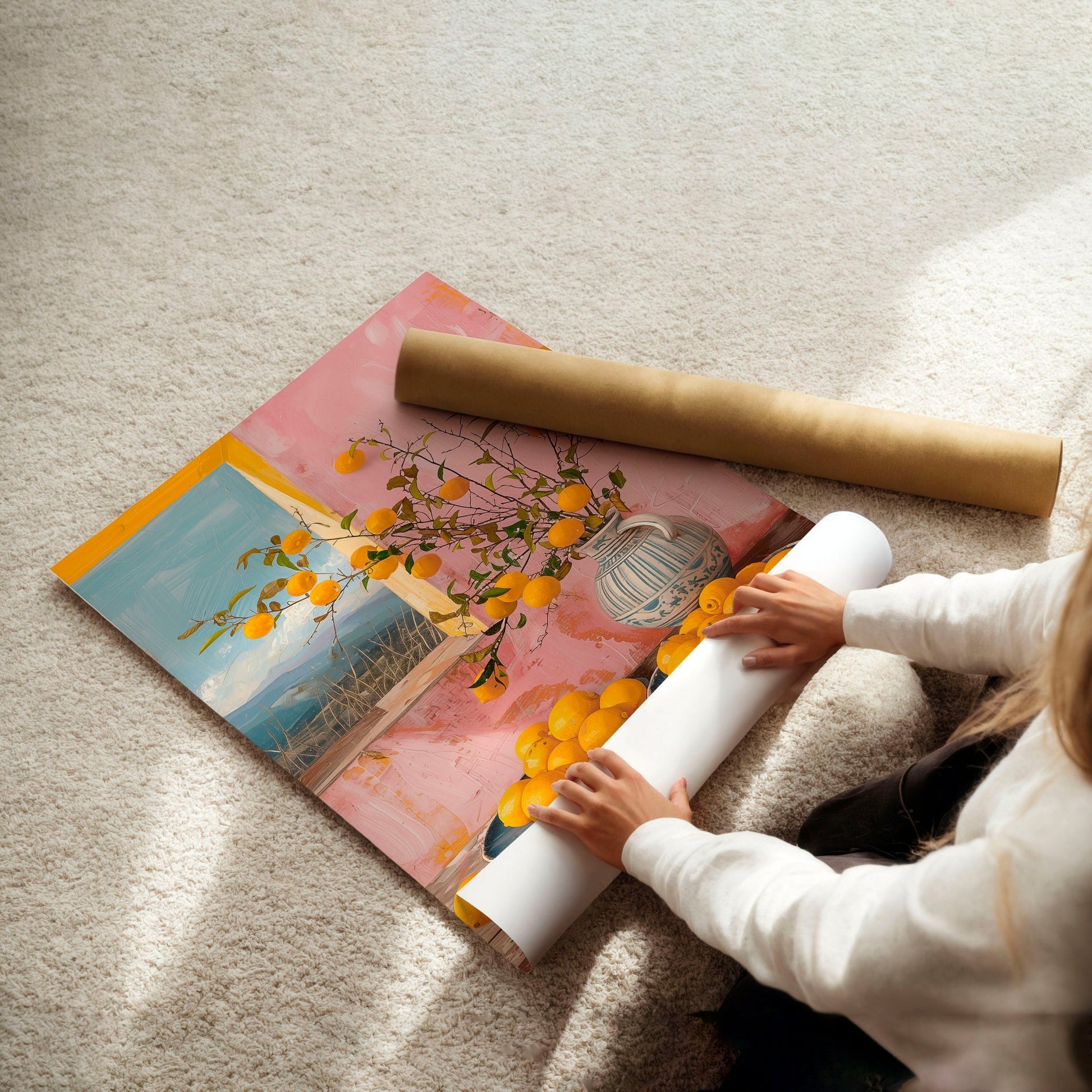 Large Canvas For Living Room | Set of 3 Italian Lifestyle Wall art Prints