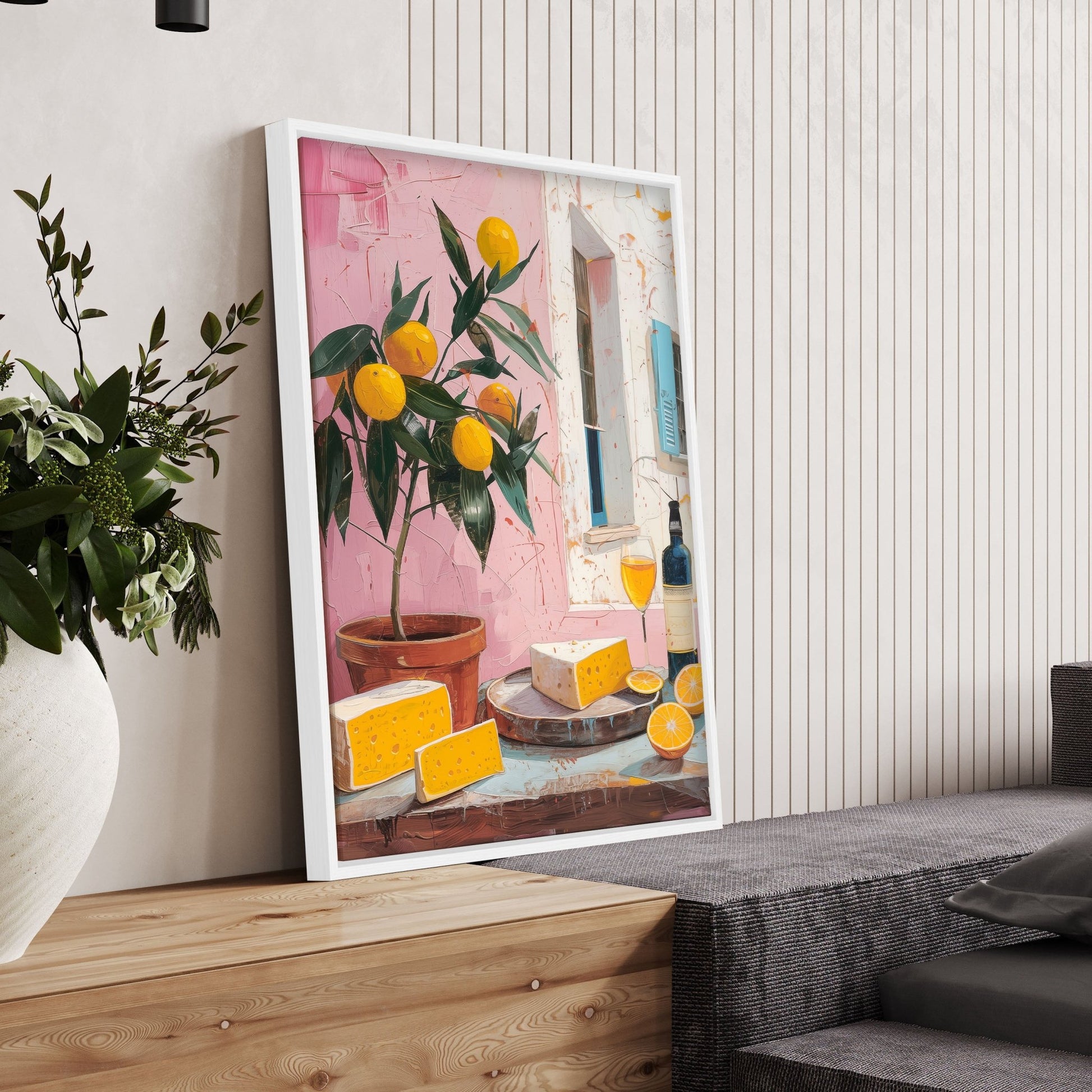 Large Canvas For Living Room | Set of 3 Italian Lifestyle Wall art Prints