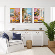 Large Canvas For Living Room | Set of 3 Italian Lifestyle Wall art Prints
