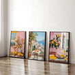 Large Canvas For Living Room | Set of 3 Italian Lifestyle Wall art Prints