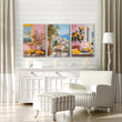 Large Canvas For Living Room | Set of 3 Italian Lifestyle Wall art Prints