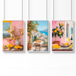 Large Canvas For Living Room | Set of 3 Italian Lifestyle Wall art Prints
