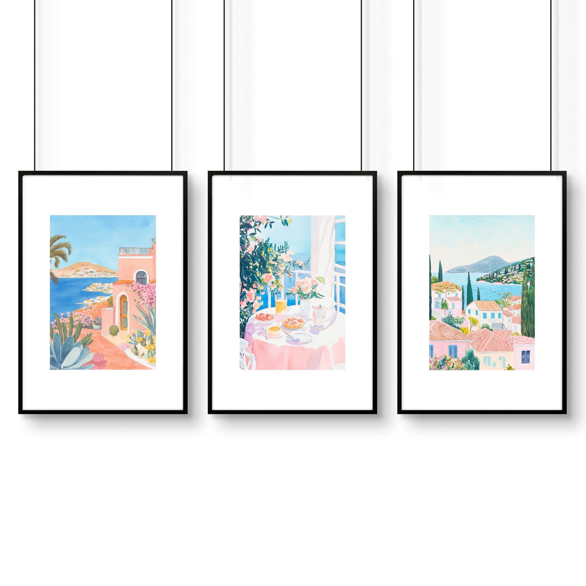 Large Canvas Pictures For Living Room | Set of 3 Beach Decor Wall art Prints