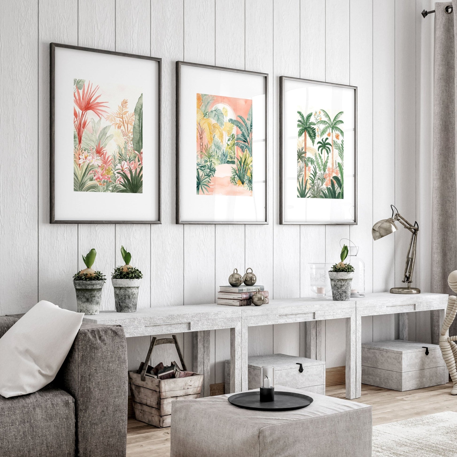 Large Canvas Wall Art For Living Room | Set of 3 Beach Decor Wall art Prints