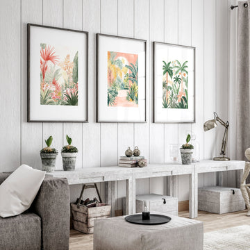 Large Canvas Wall Art For Living Room | Set of 3 Beach Decor Wall art Prints