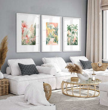 Large Canvas Wall Art For Living Room | Set of 3 Beach Decor Wall art Prints