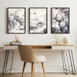Large Contemporary Wall Art | Set of 3 Chinoiserie Wall art Prints