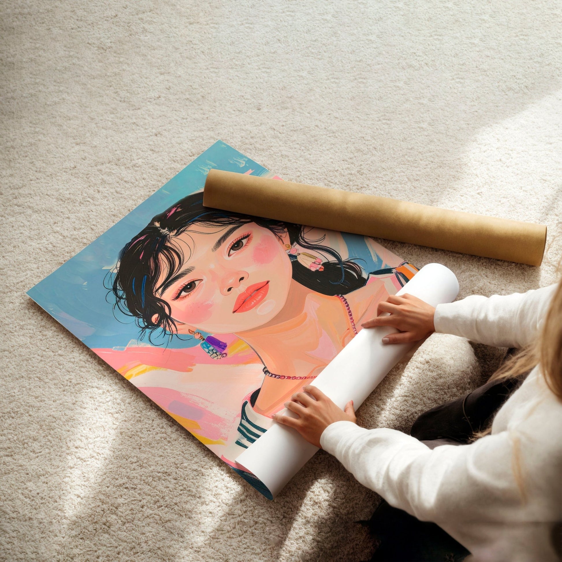 Large Framed Pictures | Set of 3 Boho Women Wall art Prints