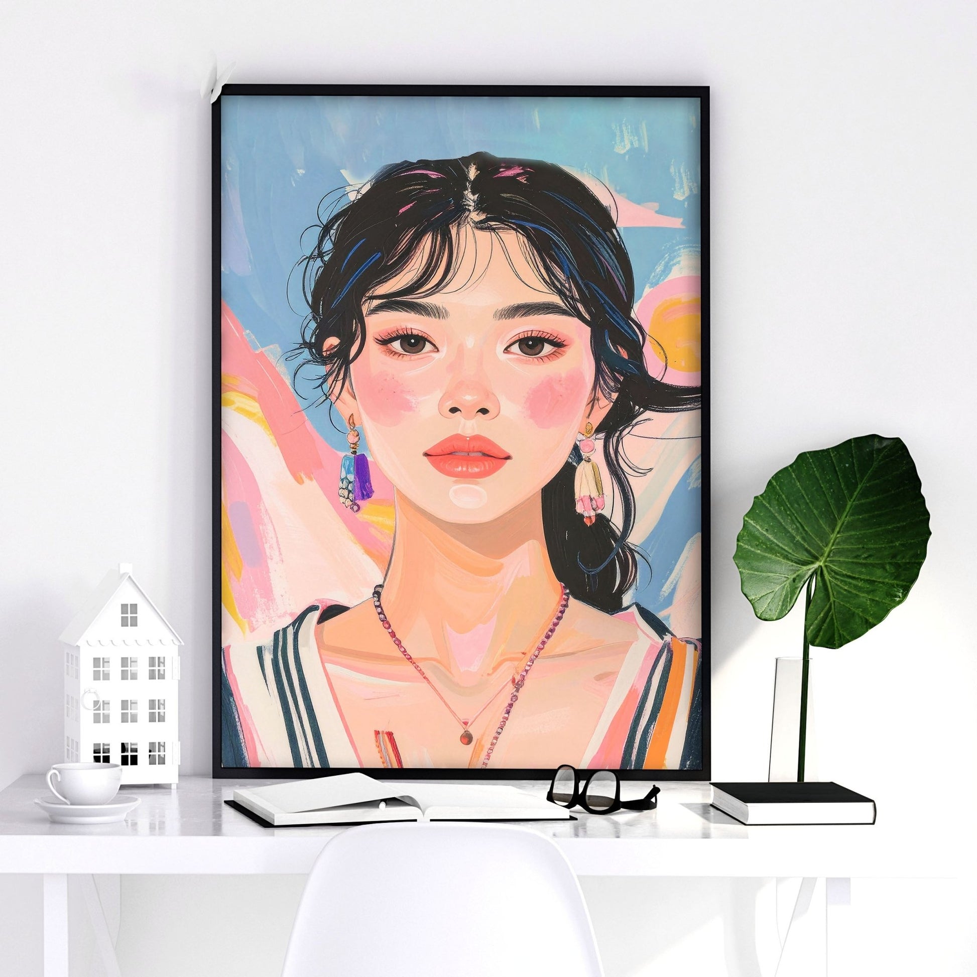 Large Framed Pictures | Set of 3 Boho Women Wall art Prints