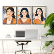 Large Framed Prints | Set of 3 Boho Women Wall art Prints