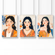 Large Framed Prints | Set of 3 Boho Women Wall art Prints