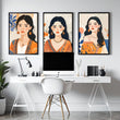 Large Framed Prints | Set of 3 Boho Women Wall art Prints