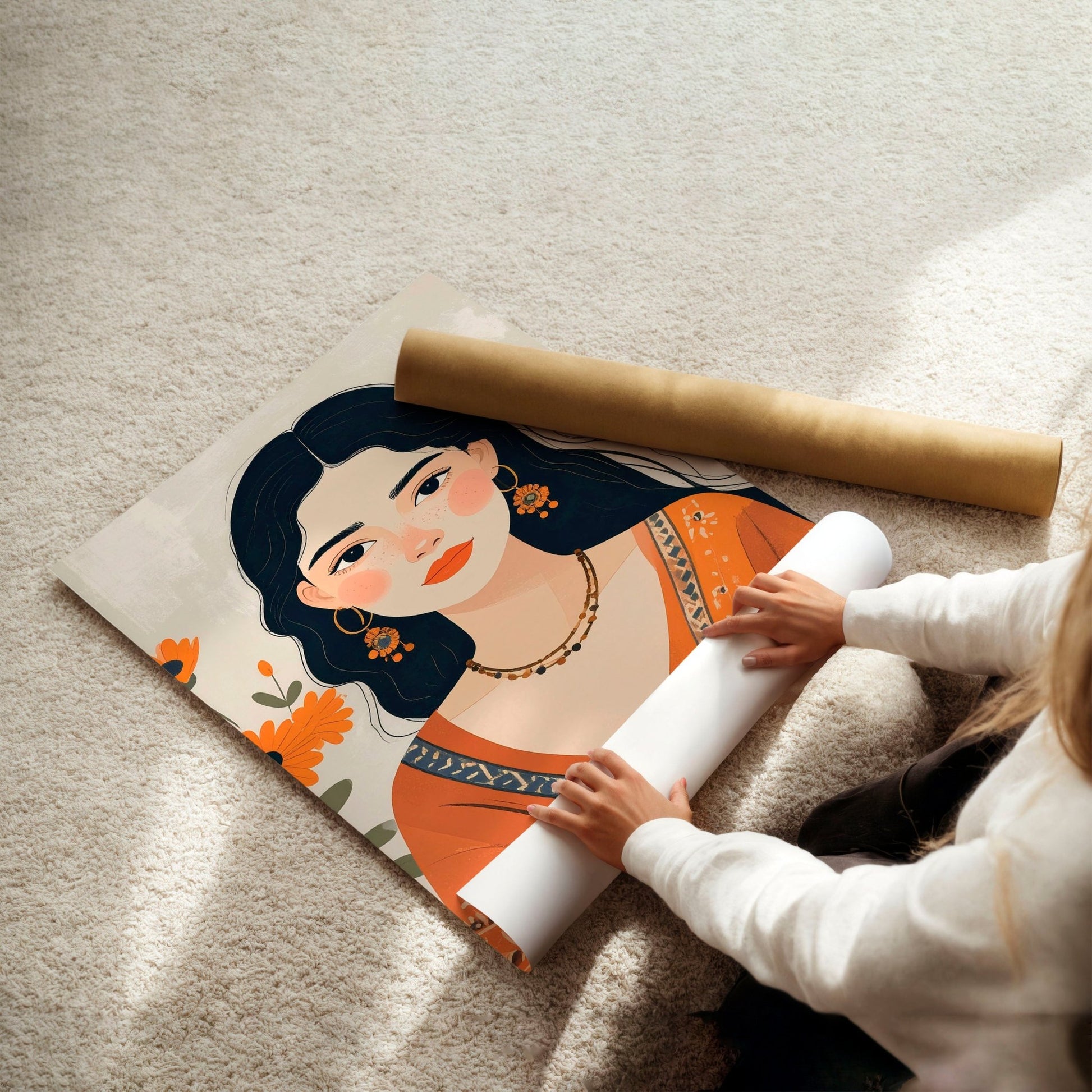 Large Framed Prints | Set of 3 Boho Women Wall art Prints