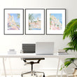 Large Framed Wall Paintings | Set of 3 Beach Decor Wall art Prints