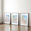 Large Framed Wall Paintings | Set of 3 Beach Decor Wall art Prints