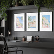 Large Framed Wall Paintings | Set of 3 Beach Decor Wall art Prints