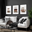 Large Framed Wall Pictures for Living Room Paris Boutique Street Scenes 