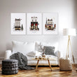 Large Framed Wall Pictures for Living Room Paris Boutique Street Scenes 