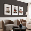 Large Framed Wall Pictures for Living Room Paris Boutique Street Scenes 